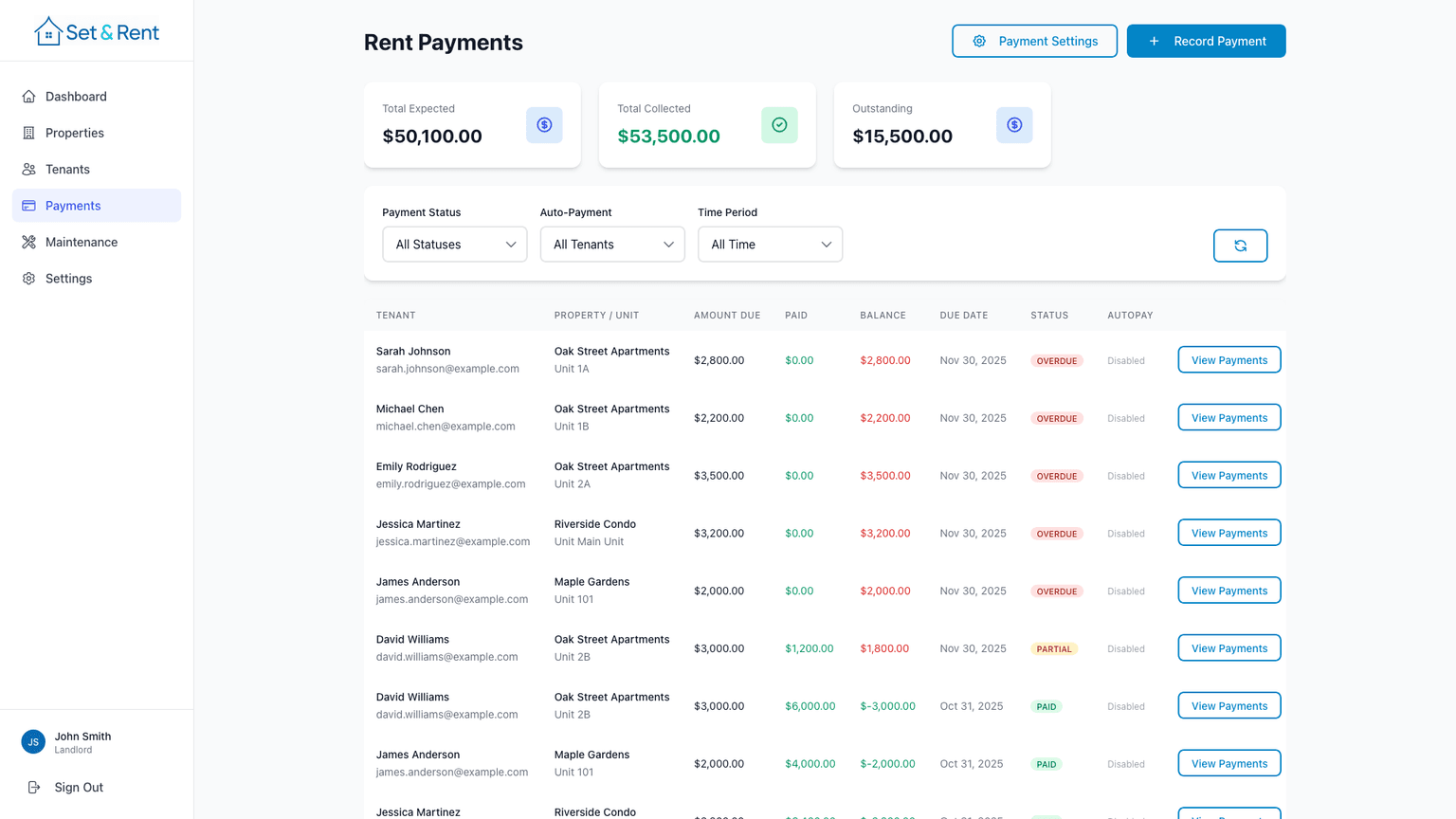 Rent Payment Tracking